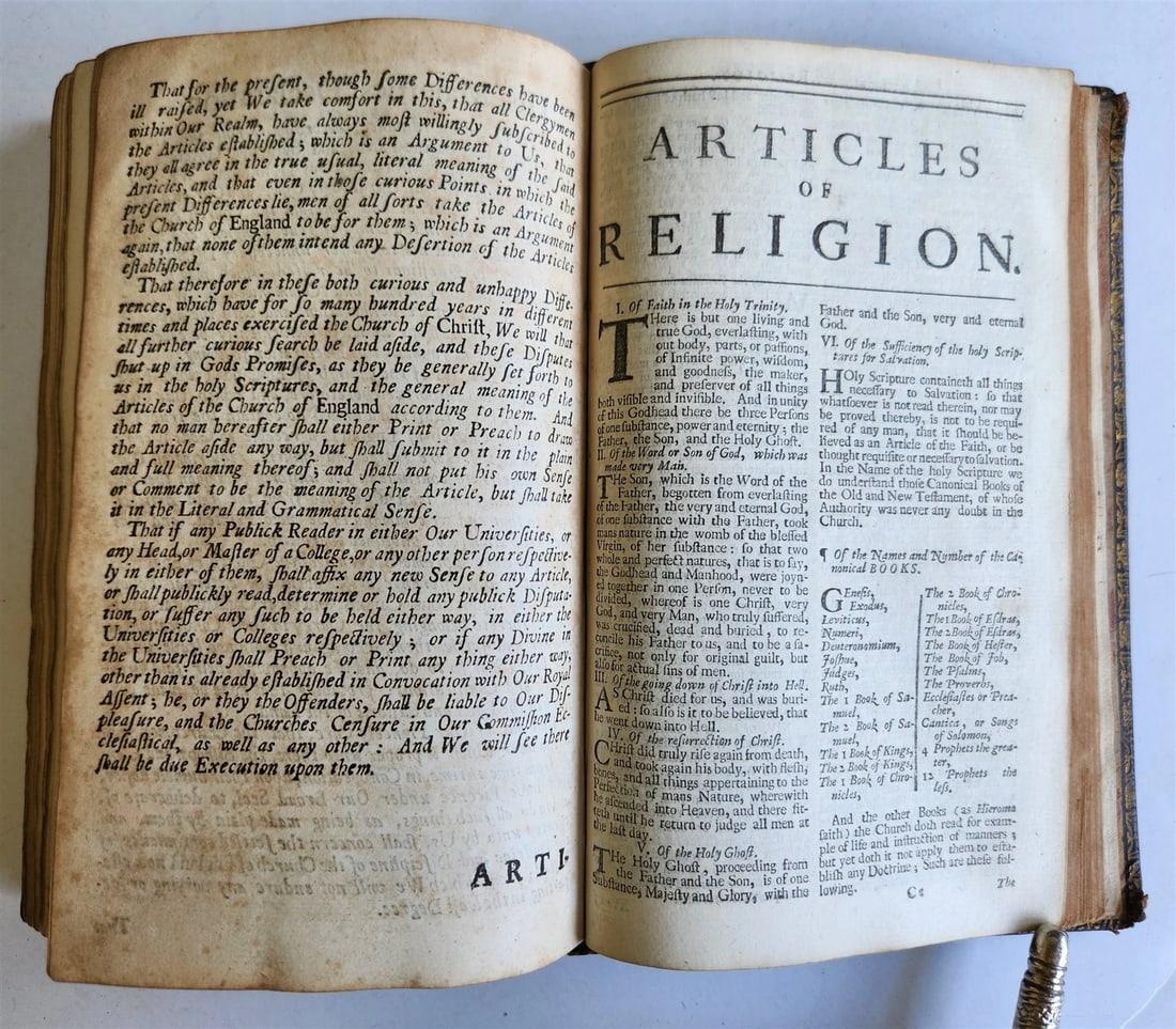 1725 BOOK of COMMON PRAYER w/ PSALTER or PSALMS of DAVID antique in ENGLISH - 15