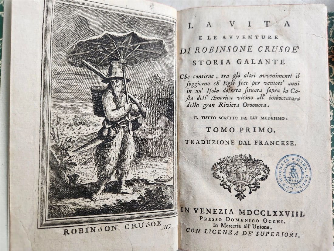 1778 ADVENTURES of ROBINSON CRUSOE by DANIEL DEFORE antique 2 VOLUMES - 4