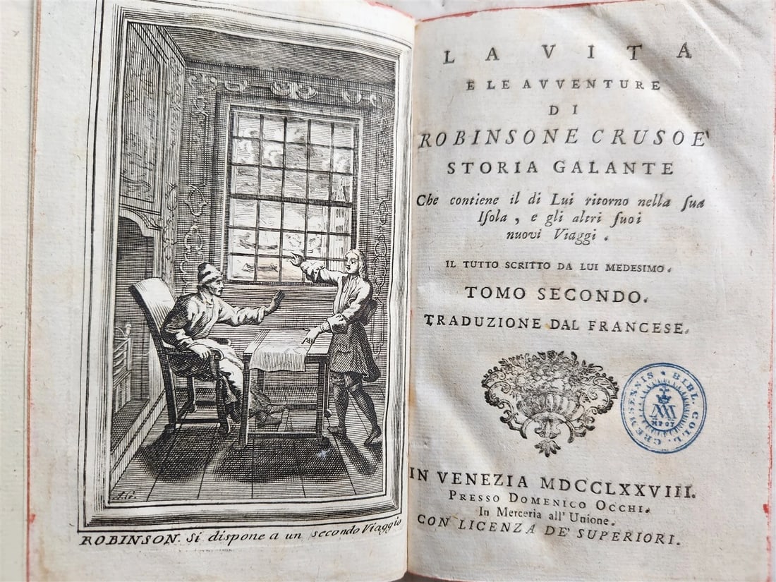 1778 ADVENTURES of ROBINSON CRUSOE by DANIEL DEFORE antique 2 VOLUMES - 5