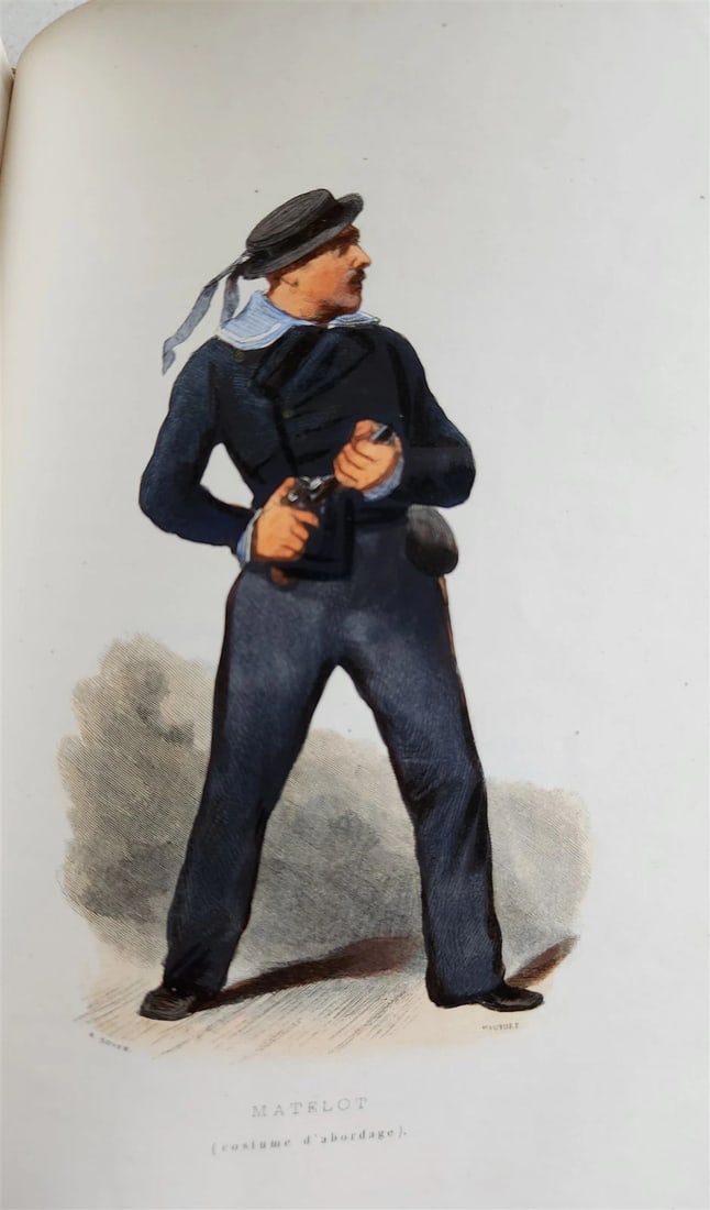 1844 MARINES HISTORY ILLUSTRATED antique LA MARINE King of Hanover PROVENANCE - 15