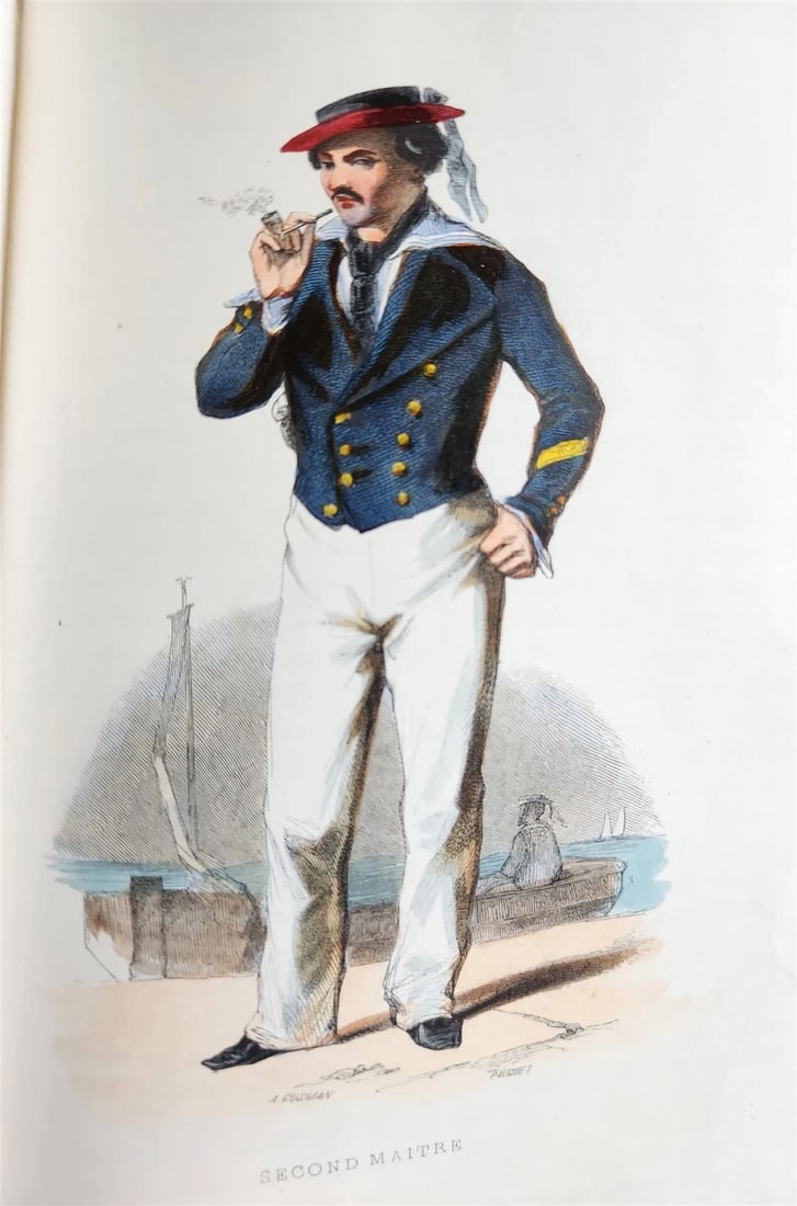 1844 MARINES HISTORY ILLUSTRATED antique LA MARINE King of Hanover PROVENANCE - 16