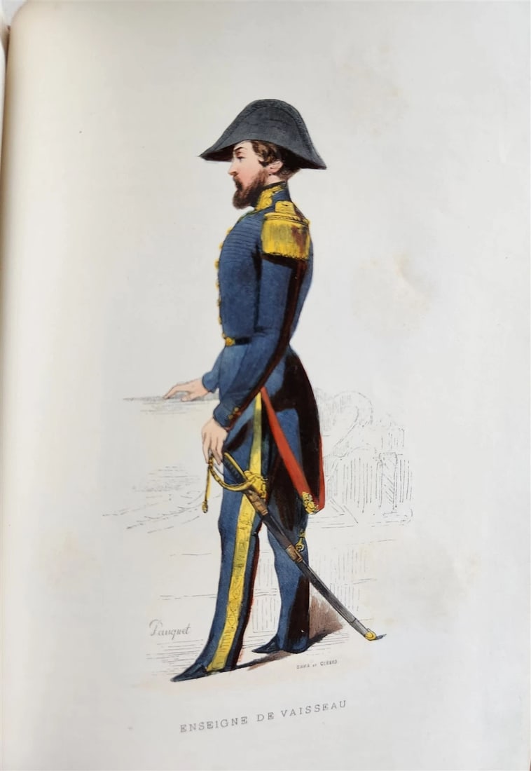 1844 MARINES HISTORY ILLUSTRATED antique LA MARINE King of Hanover PROVENANCE - 18