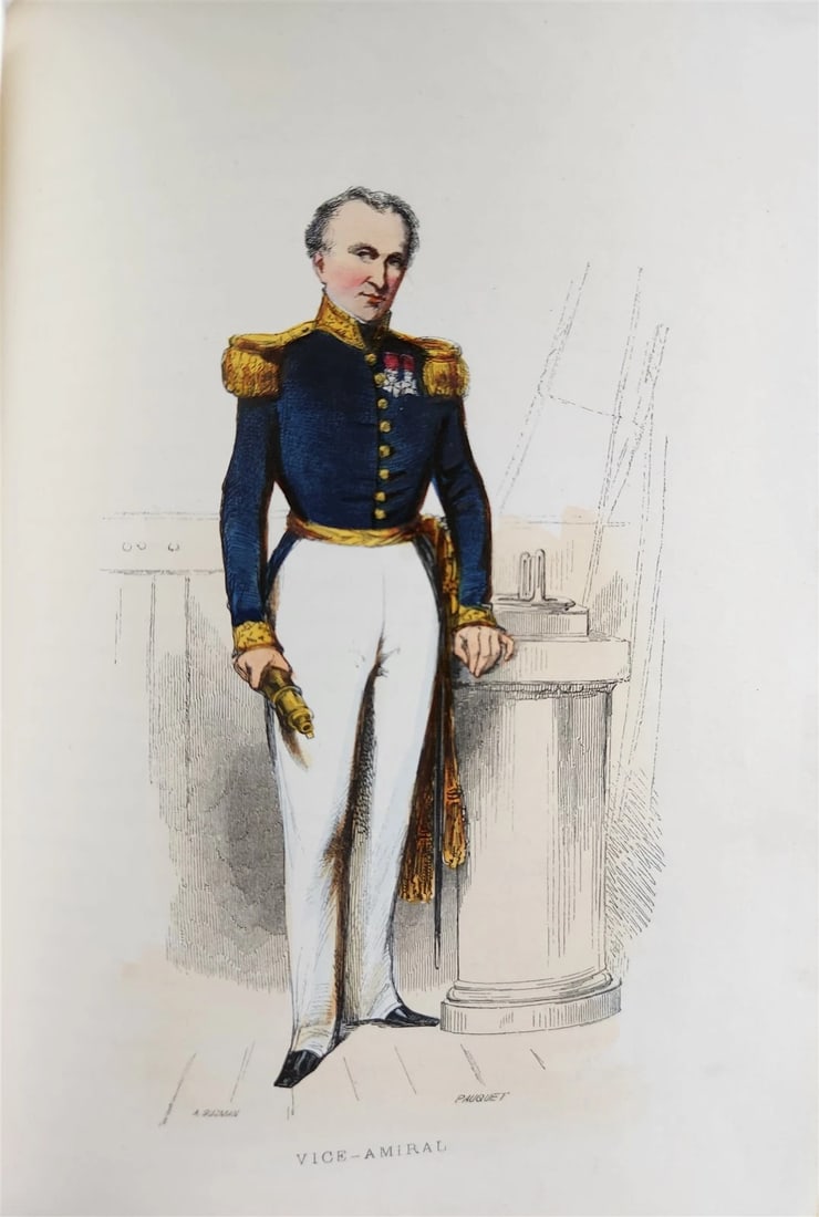 1844 MARINES HISTORY ILLUSTRATED antique LA MARINE King of Hanover PROVENANCE - 19