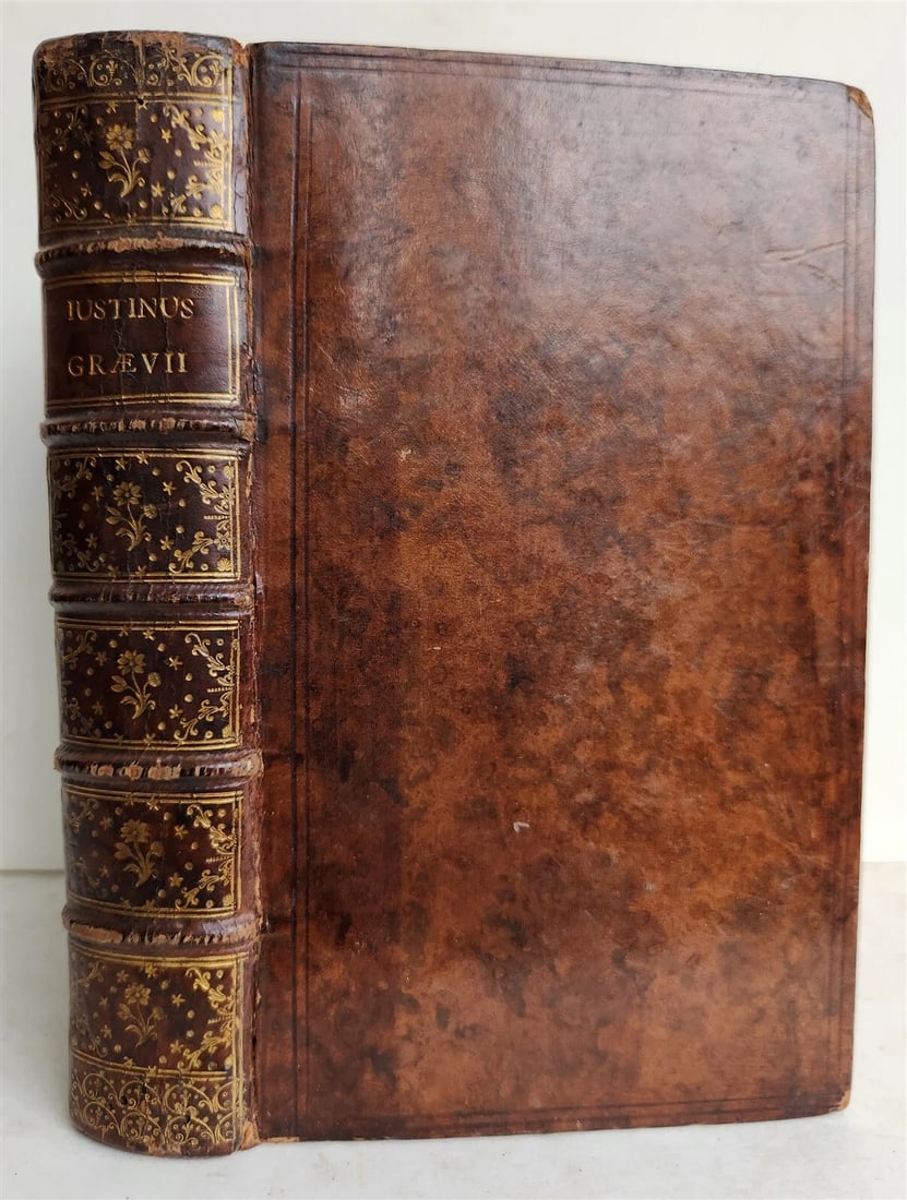 1683 HISTORIAE PHILIPPICAE by JUSTINIUS DECORATIVE BINDING antique - 2