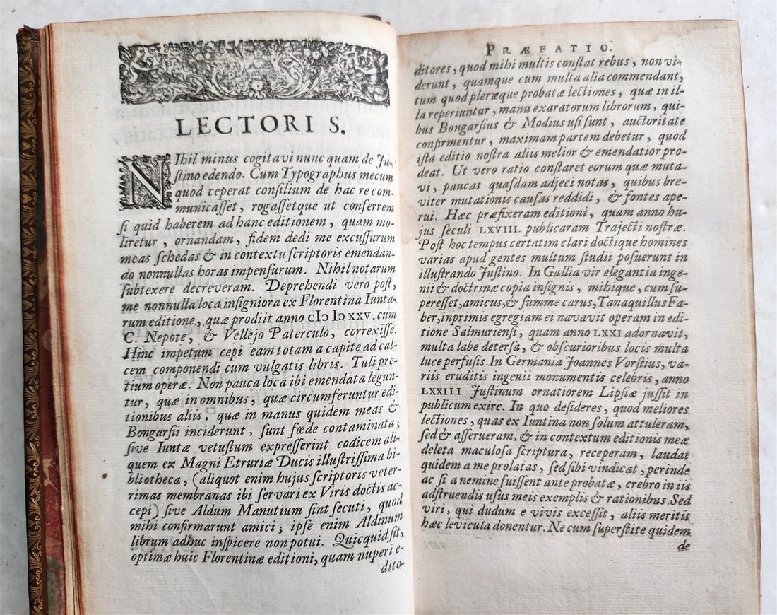 1683 HISTORIAE PHILIPPICAE by JUSTINIUS DECORATIVE BINDING antique - 5