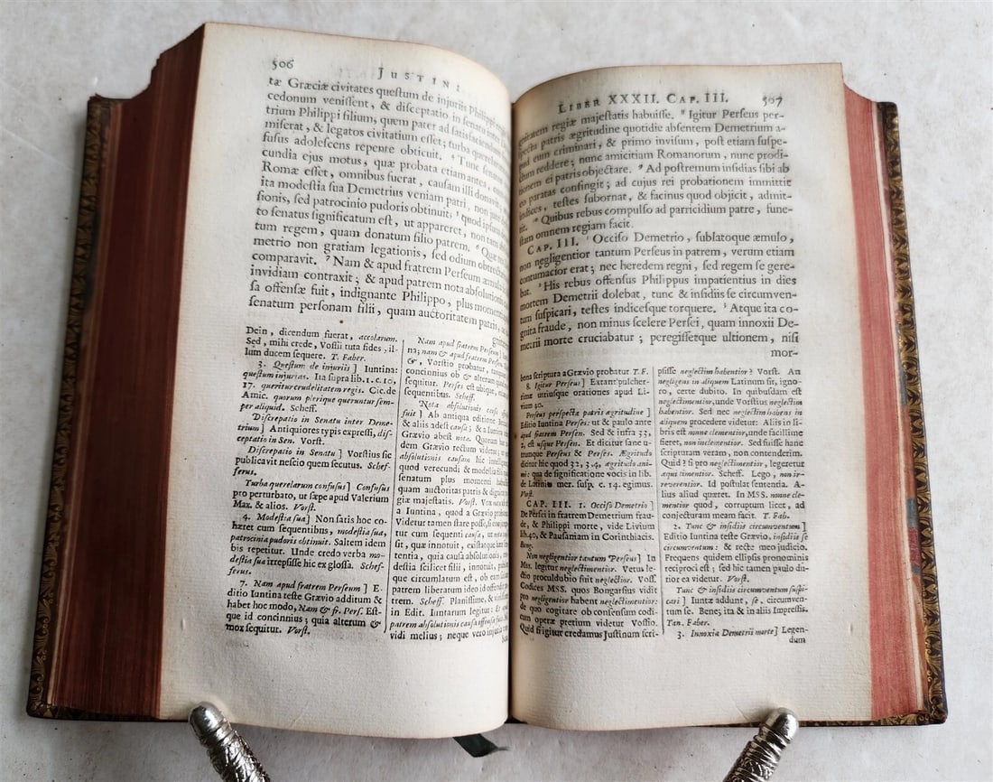 1683 HISTORIAE PHILIPPICAE by JUSTINIUS DECORATIVE BINDING antique - 7