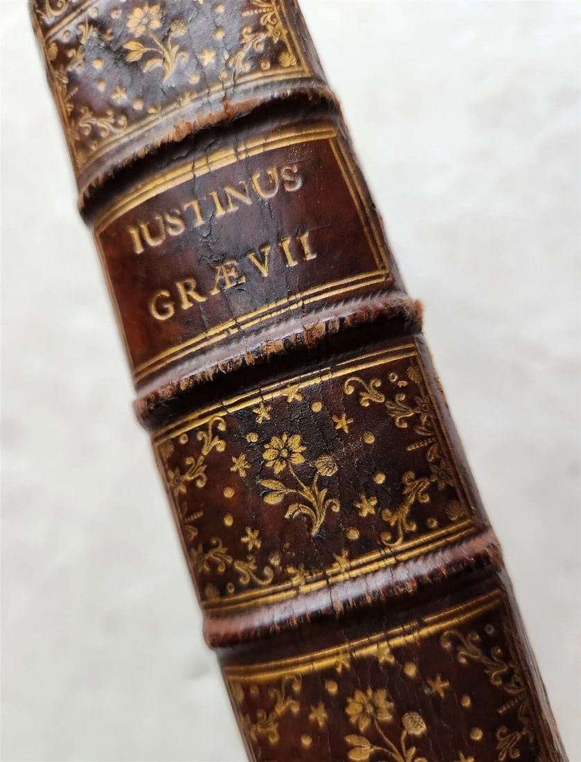 1683 HISTORIAE PHILIPPICAE by JUSTINIUS DECORATIVE BINDING antique - 9