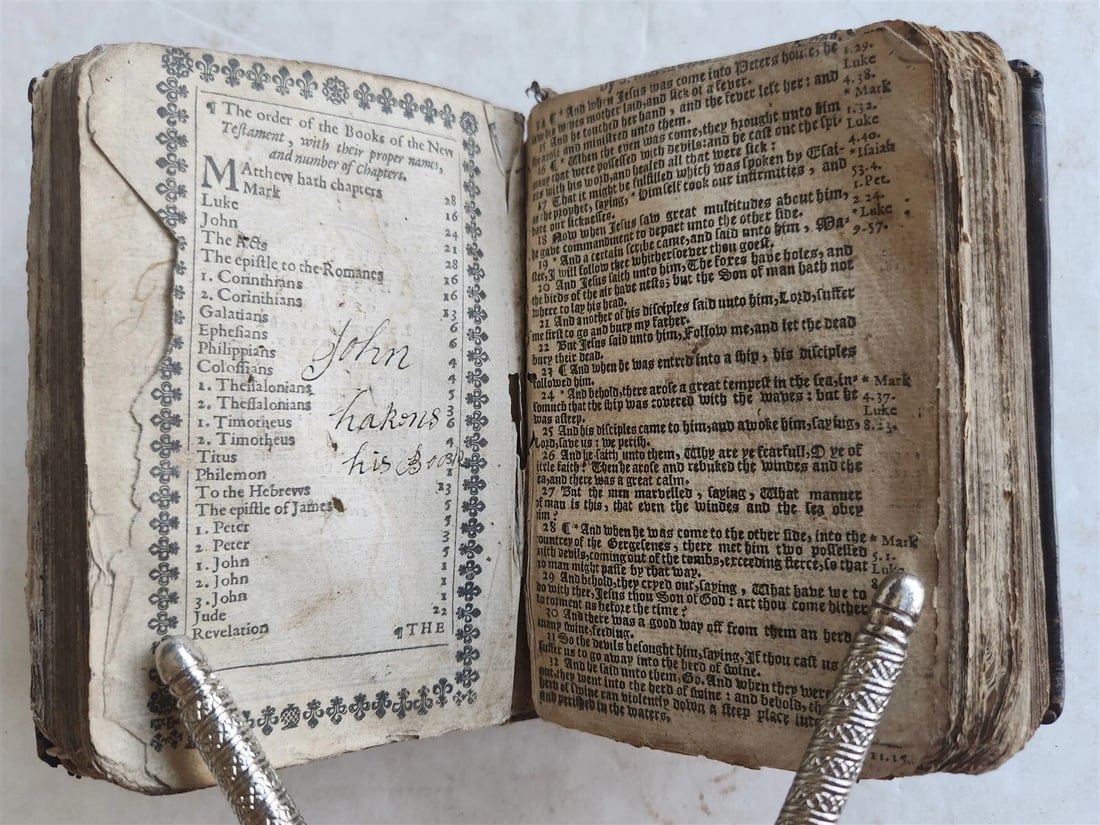 1641 BIBLE in ENGLISH antique New Testament LONDON BARKER & assigns of JOHN BILL - 8