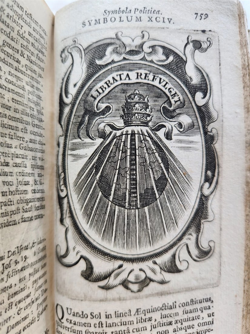 1659 EMBLEMATA by SAAVEDRA FAJARDO antique VELLUM BINDING ILLUSTRATED - 16