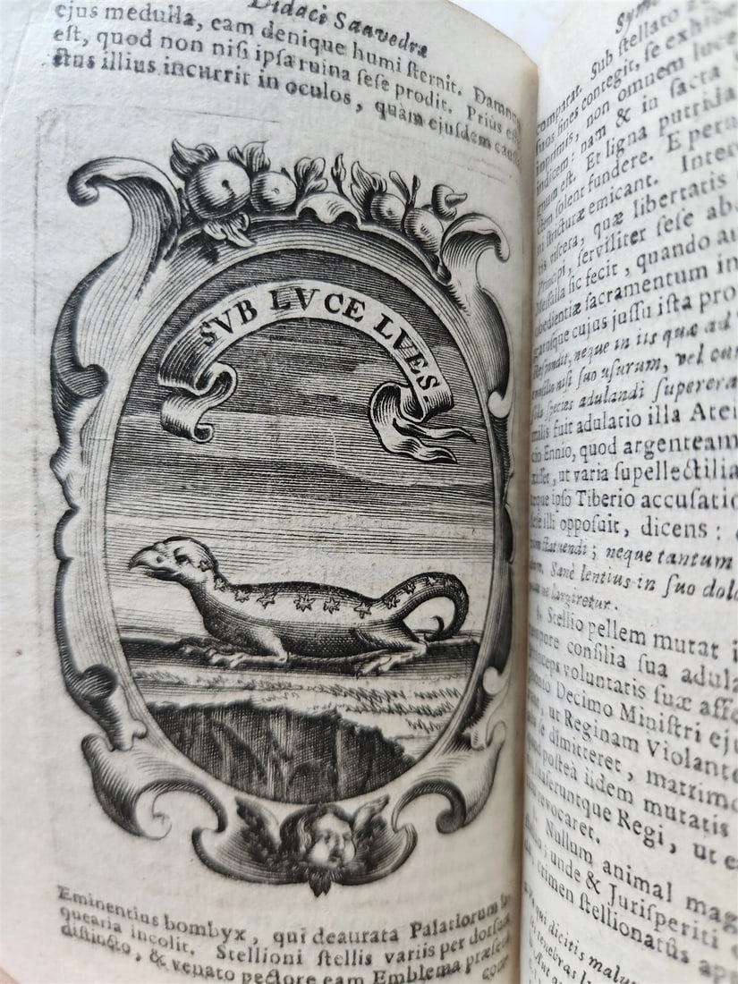 1659 EMBLEMATA by SAAVEDRA FAJARDO antique VELLUM BINDING ILLUSTRATED - 19