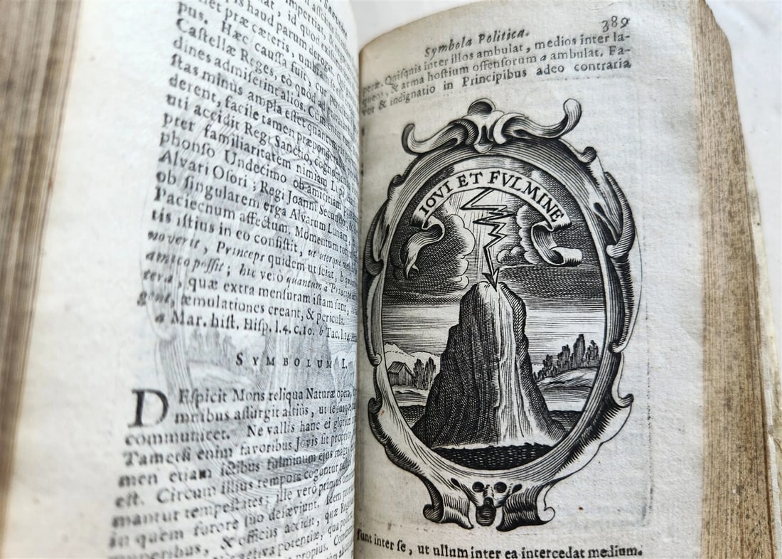 1659 EMBLEMATA by SAAVEDRA FAJARDO antique VELLUM BINDING ILLUSTRATED - 8