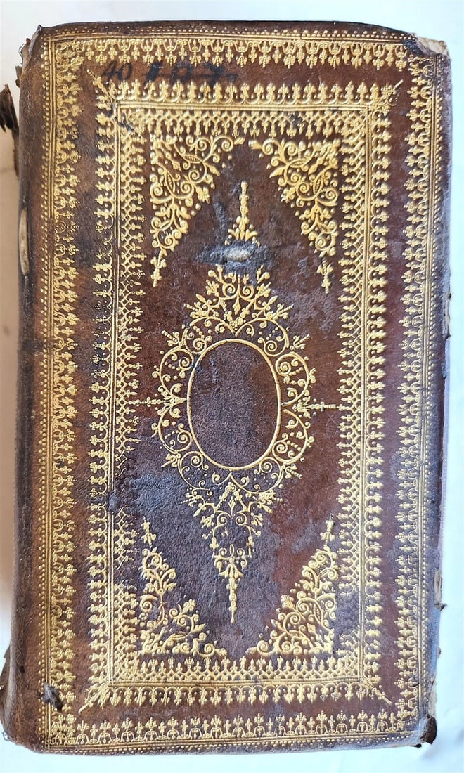1623 French neo-skepticism by PIERRE CHARRON antique DECORATIVE BINDING: Lombardi, G.F. Synopsis (graece) eorum, quae de Balneis, aliisq(ue) miraculis Puteolanis scripta sunt... "A summary of what has been written about the Baths and other wonders of Puteoli in Greek"