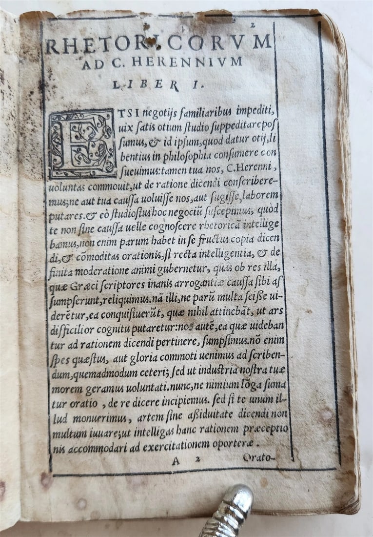 1576 CICERO Rhetoricorum ad Herennium antique 16th CENTURY vellum binding - 5
