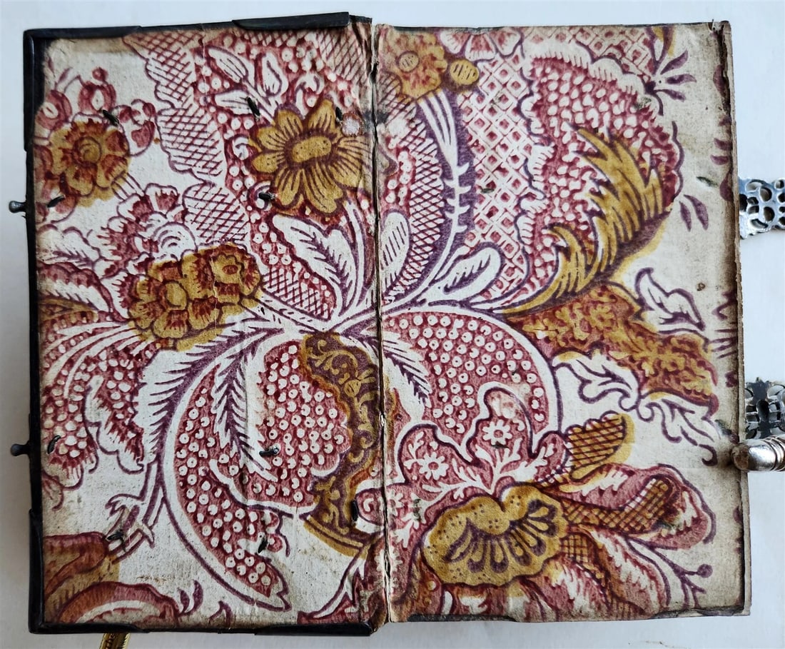 1754 GERMAN DEVOTIONAL BOOK antique BINDING w/ STUNNING SILVER FITTINGS - 15