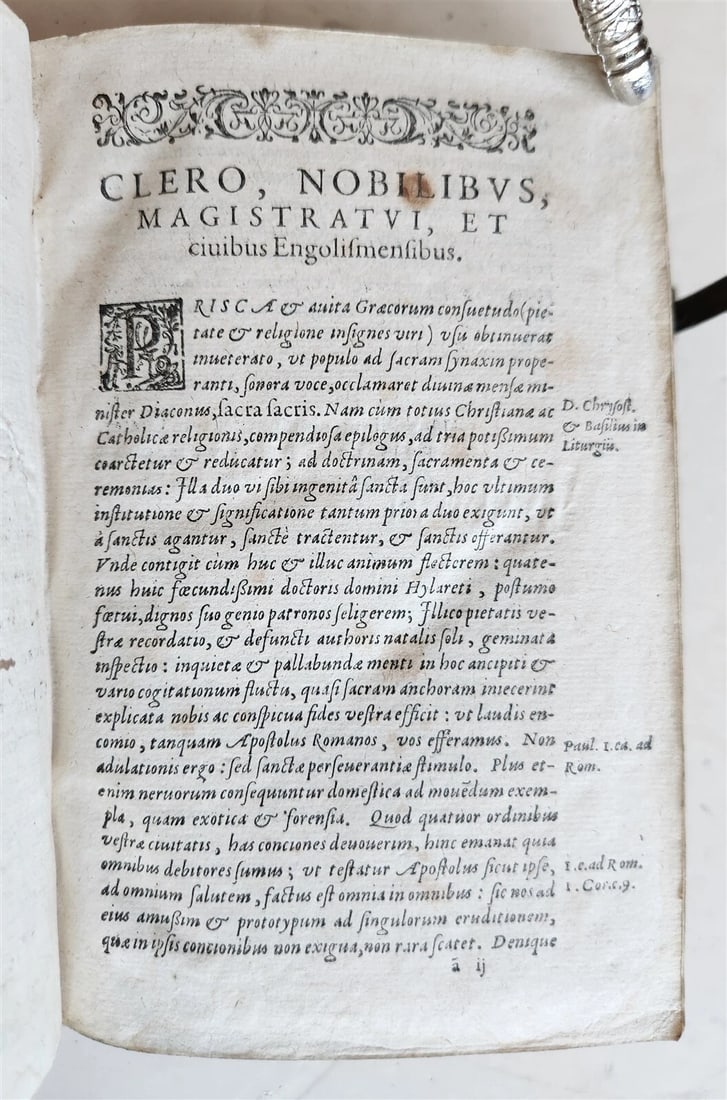 1604 SERMONS of Maurice Hylaret antique PIGSKIN BINDING UNICORN TITLEPIECE - 9