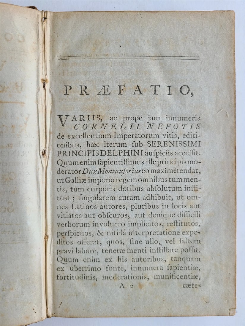 1794 DE VITIS EXCELLENTIUM IMPERATORUM by CORNELIUS NEPOS antique ROMAN HISTORY - 3