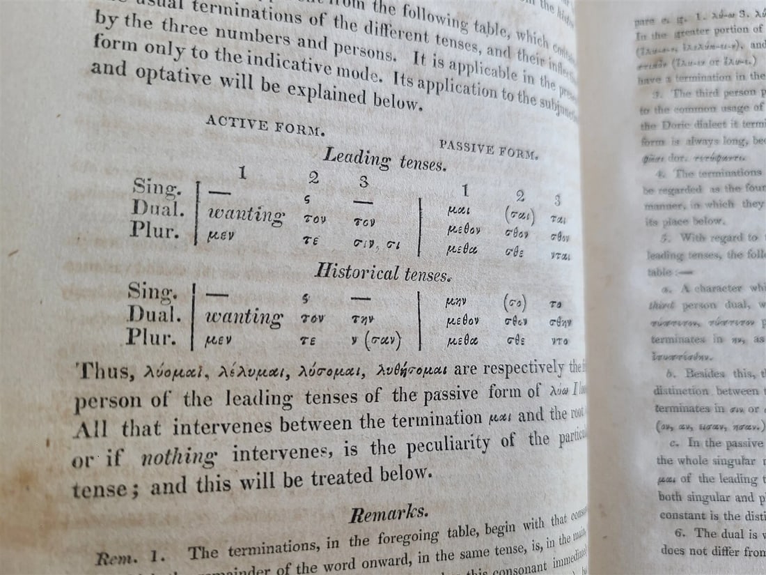 1822 GREEK GRAMMAR by PHILIP BUTTMAN antique BOSTON AMERICANA - 4