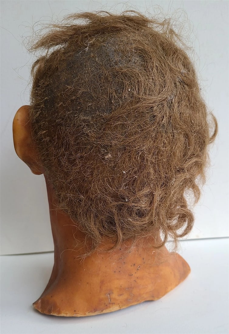 ANTIQUE WAX MANNEQUIN HEAD rare LIFE SIZE tortured soul - 4