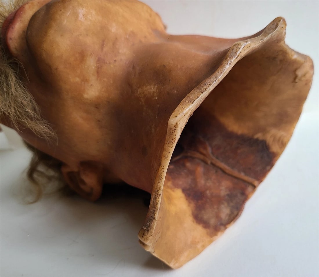 ANTIQUE WAX MANNEQUIN HEAD rare LIFE SIZE tortured soul - 7