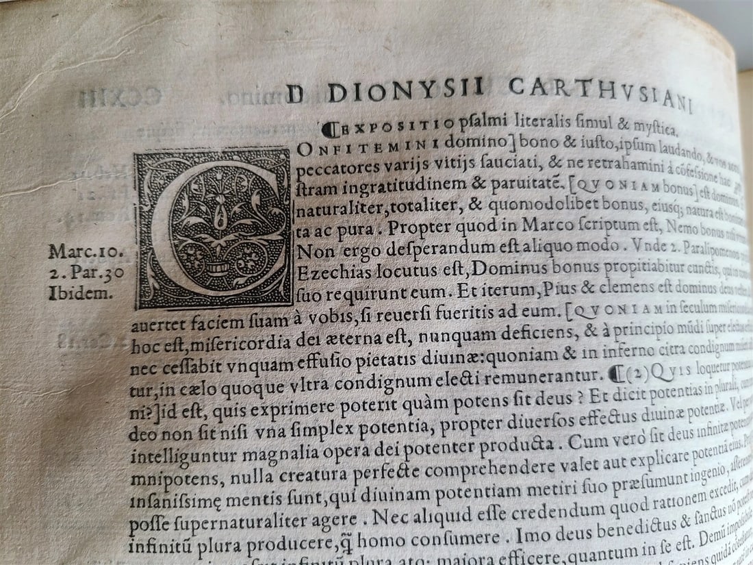 1542 BIBLE COMMENTARY by Dionysius Cartusianus antique FOLIO Commentariorum opus - 6