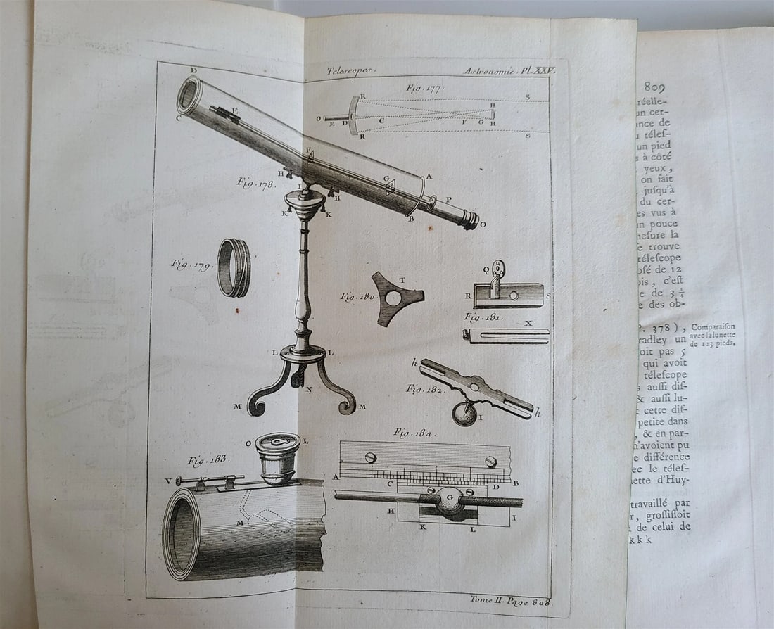 1771 ASTRONOMY by Joseph M. de La Lande 2 VOLUMES ILLUSTRATED antique in FRENCH - 4