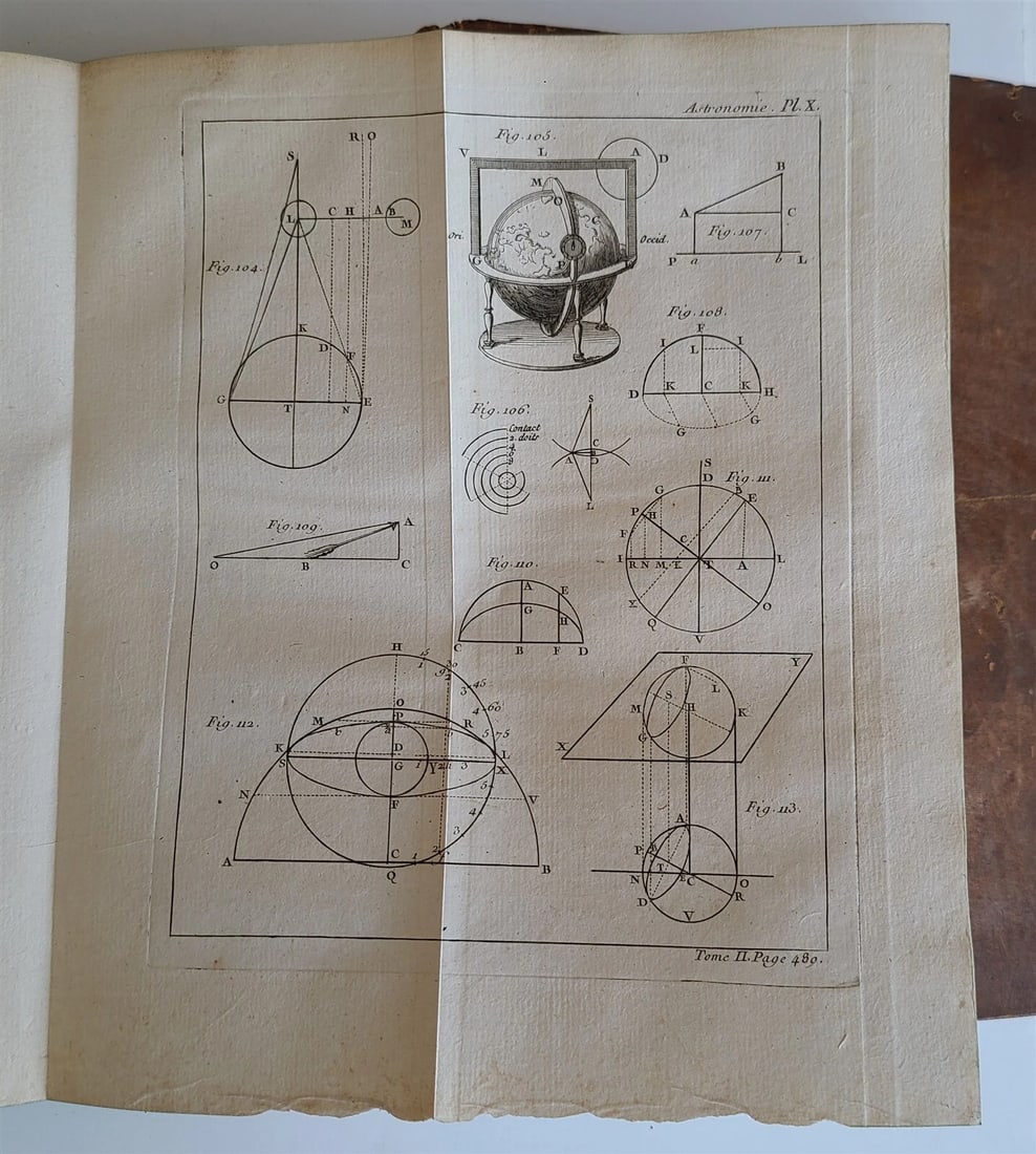 1771 ASTRONOMY by Joseph M. de La Lande 2 VOLUMES ILLUSTRATED antique in FRENCH - 6