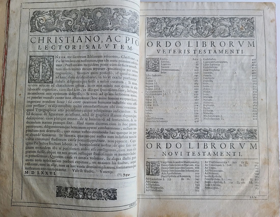 1576 BIBLE in LATIN FULLY ILLUSTRATED antique FOLIO RARE 16th CENTURY BIBLIA - 5
