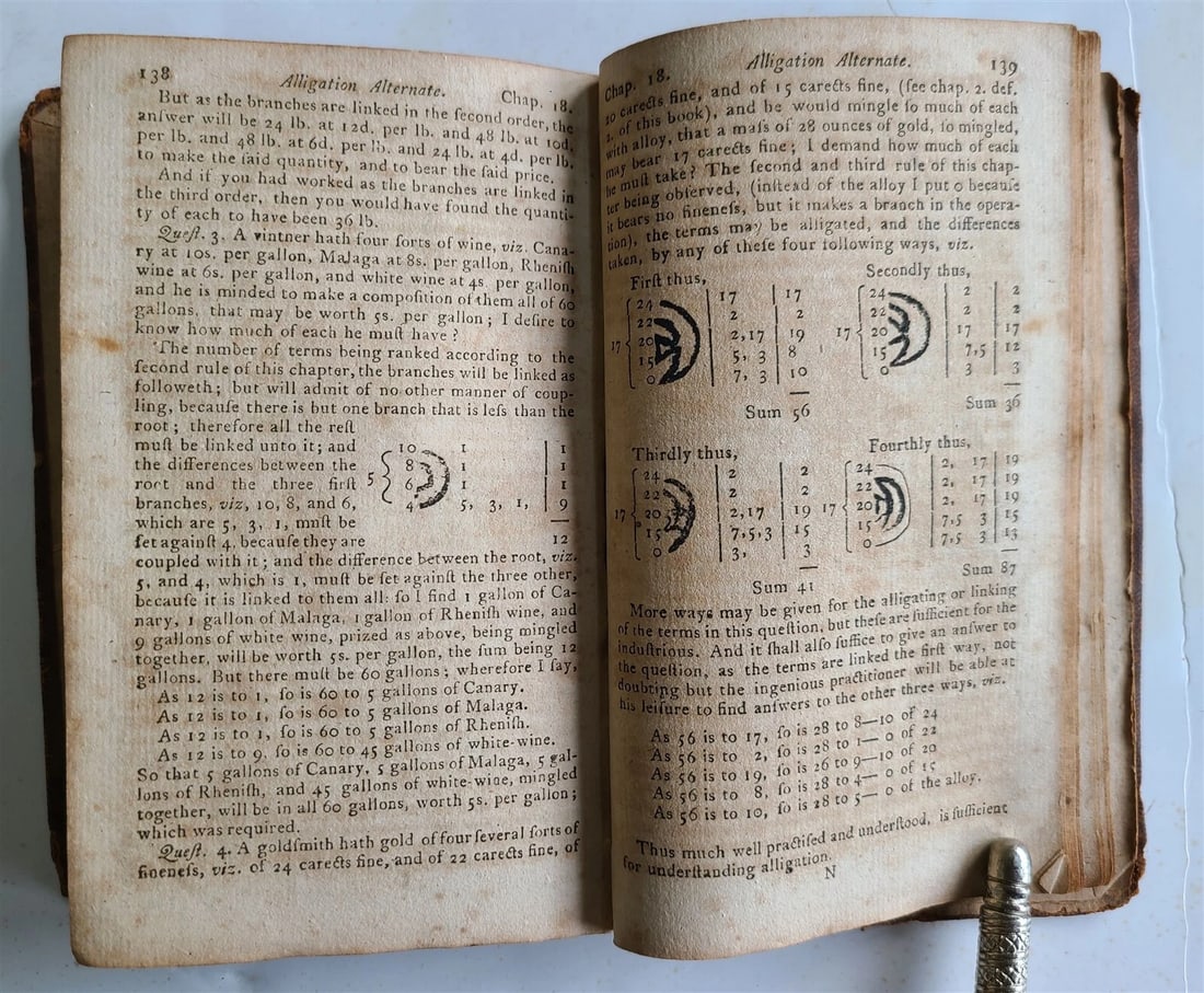 1787 ARITHMETIC COCKER'S in ENGLISH antique 18th CENTURY - 4