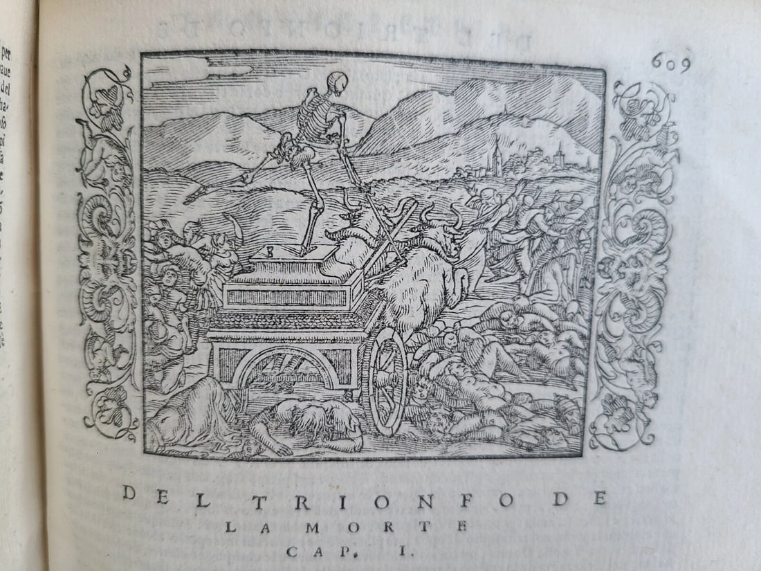 1553 PETRARCH VELLUM BINDING antique Con l'espositione di M. Giovanni Gesualdo - 11