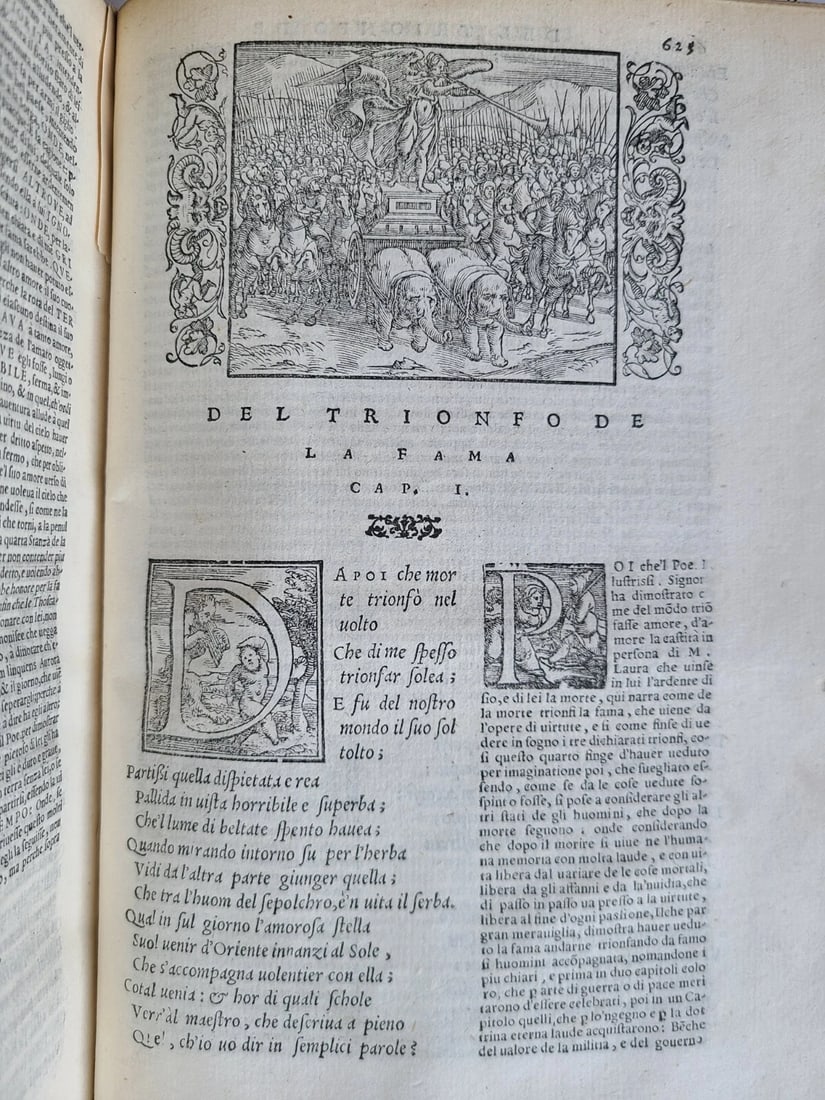 1553 PETRARCH VELLUM BINDING antique Con l'espositione di M. Giovanni Gesualdo - 12