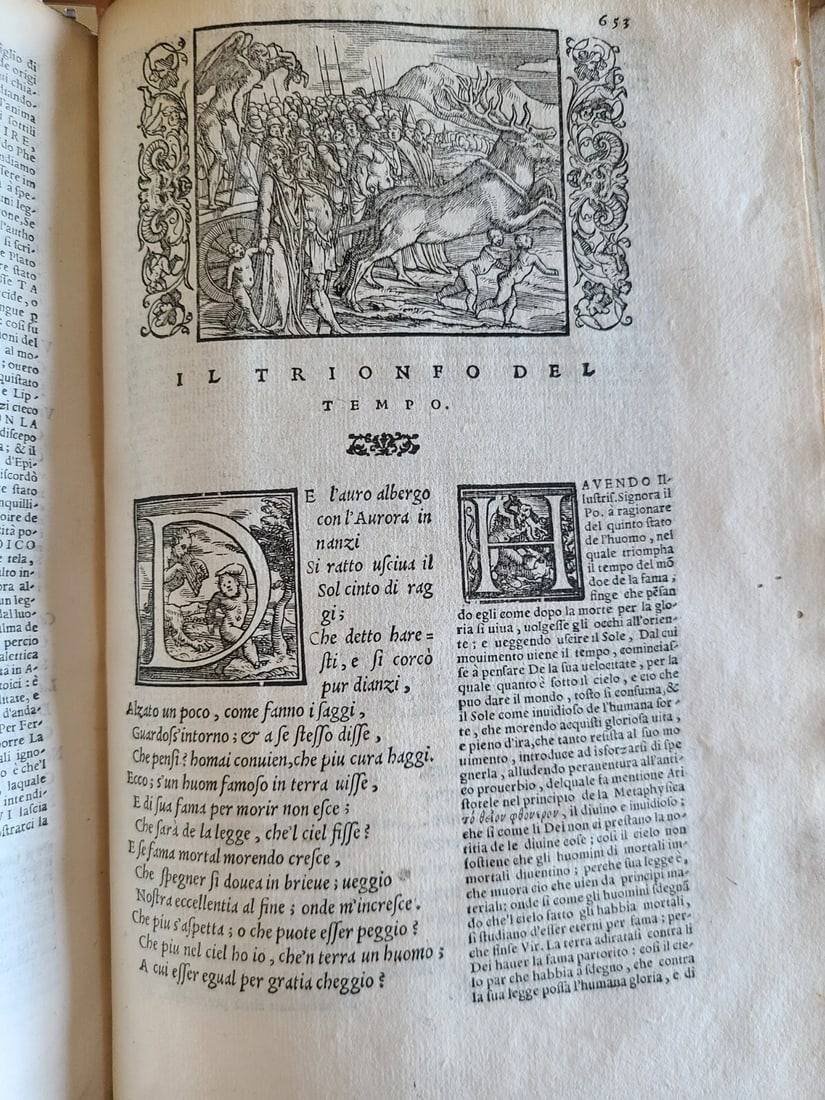 1553 PETRARCH VELLUM BINDING antique Con l'espositione di M. Giovanni Gesualdo - 13
