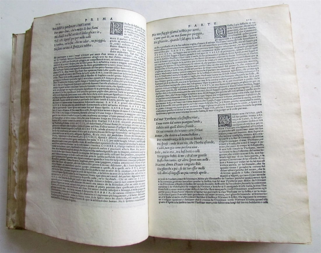 1553 PETRARCH VELLUM BINDING antique Con l'espositione di M. Giovanni Gesualdo - 17