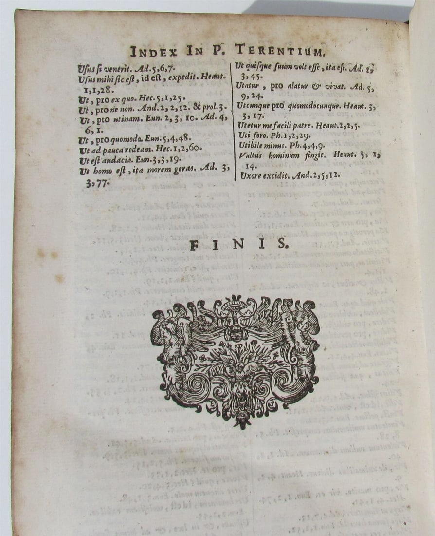 1686 TERENCE COMEDIES POETRY antique Publius Terentius Afer ARMORIAL VELLUM - 12