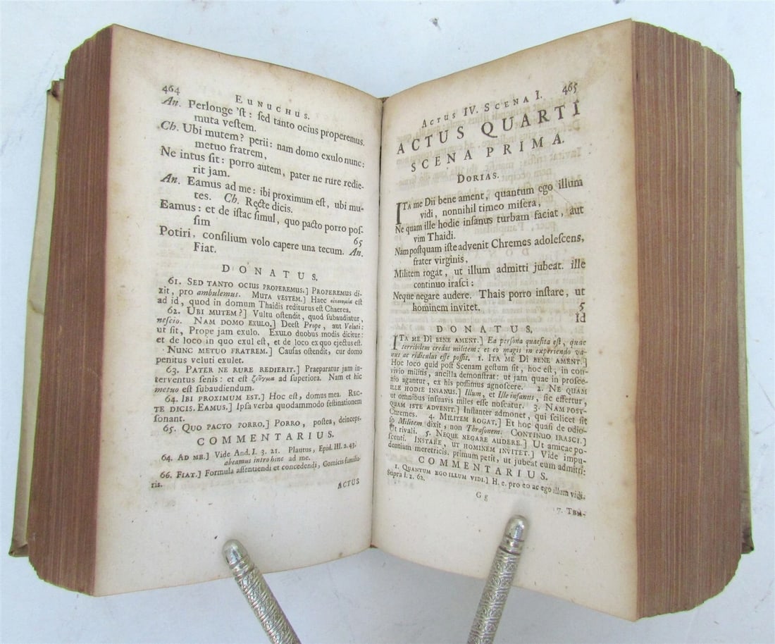 1732 TERENCE COMEDIES POETRY antique P Terentius Afer VELLUM BINDING - 3
