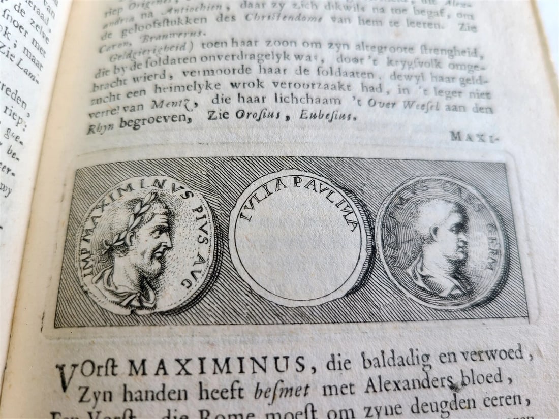 1695 NETHERLANDS NUMISMATICS antique VELLUM BINDING ILLUSTRATED - 11