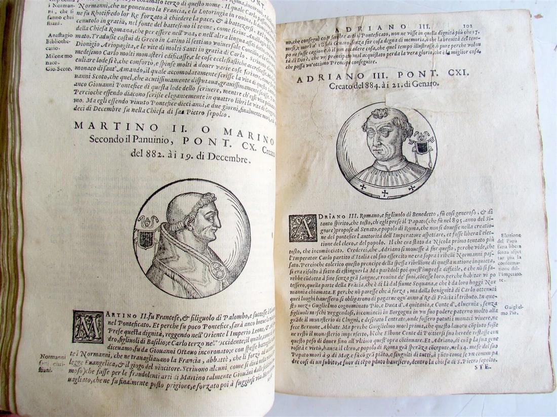 1600 BARTOLOMEO PLATINA LIVES of POPES antique 16th CENTURY ILLUSTRATED - 4