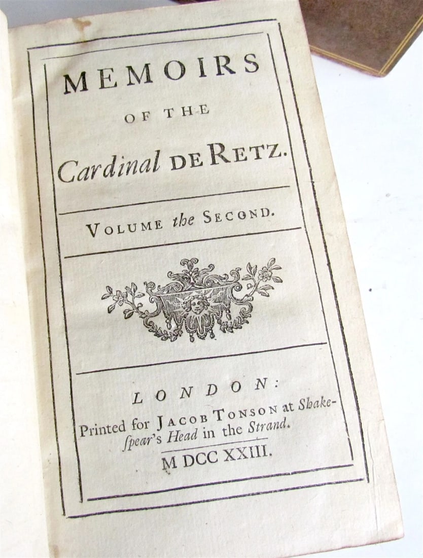 1723 MEMOIRS of the CARDINAL de RETZ 4 VOLUMES COMPLETE SET antique in ENGLISH - 5