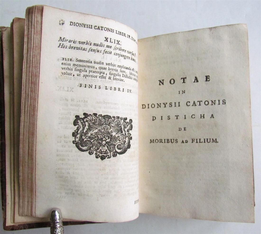 1735 DISTICHA DE MORBIUS AD FILIUM antique Distichs of Cato by Dionisii Catonis - 9