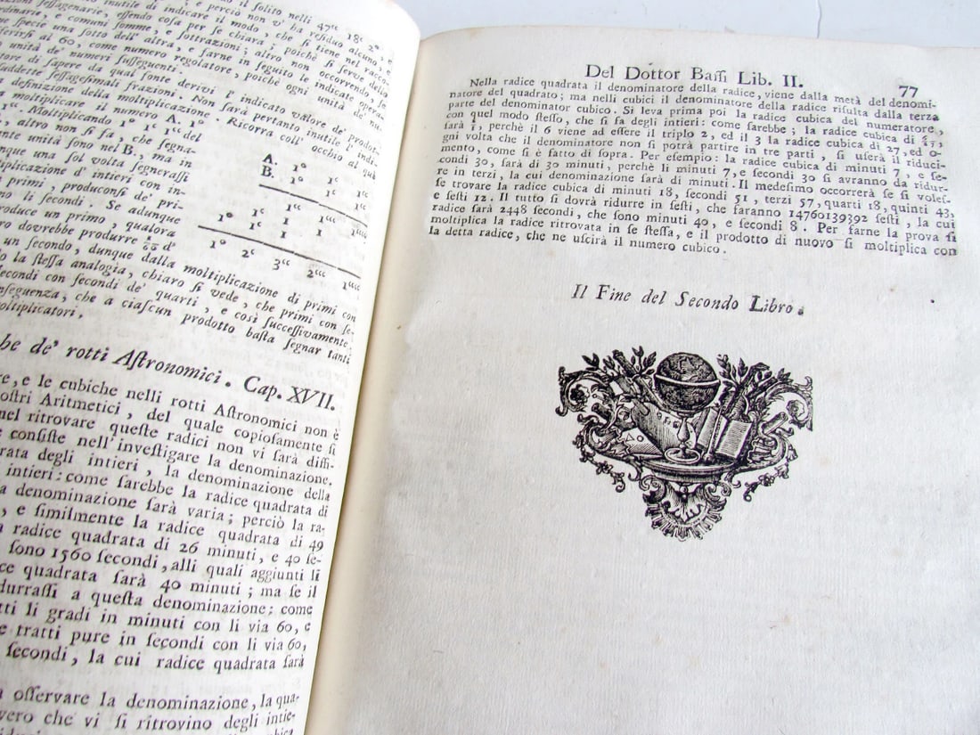 1765 Practical Arithmetic by Giulio Bassi 2 vols ARITMETICA PRACTICA MATHEMATICS - 15