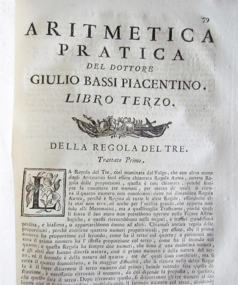1765 Practical Arithmetic by Giulio Bassi 2 vols ARITMETICA PRACTICA MATHEMATICS - 4