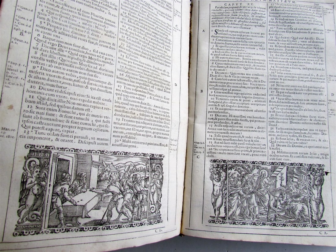 1688 BIBLE ILLUSTRATED BIBLIA SACRA antique VELLUM BOUND - 11