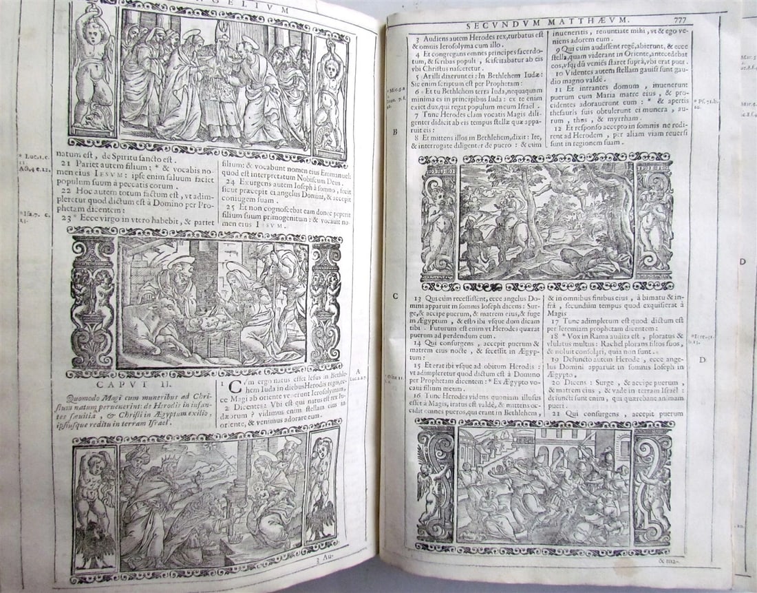 1688 BIBLE ILLUSTRATED BIBLIA SACRA antique VELLUM BOUND - 9