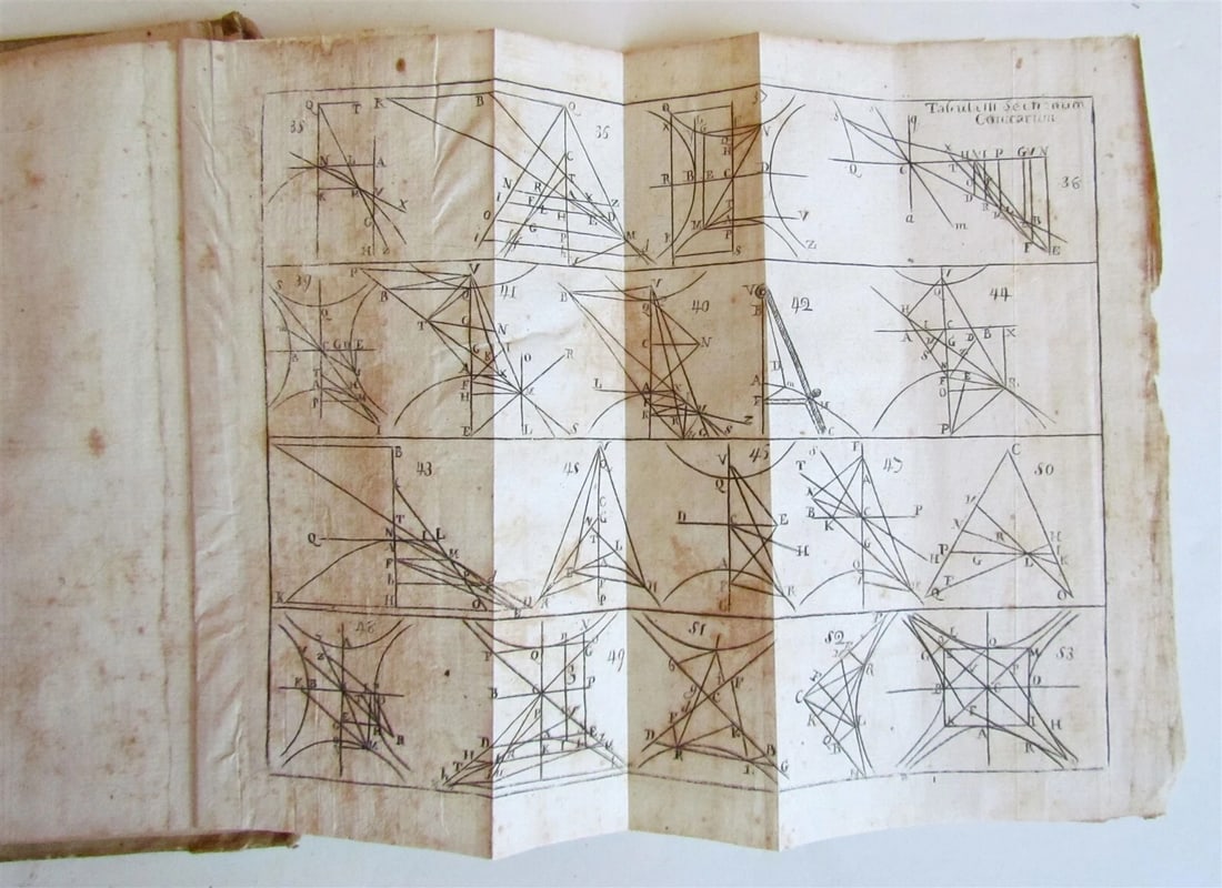 1744 MATHEMATICS EUCLID GEOMETRY ARCHIMEDE THEOREMATA antique ILLUSTRATED vellum - 12