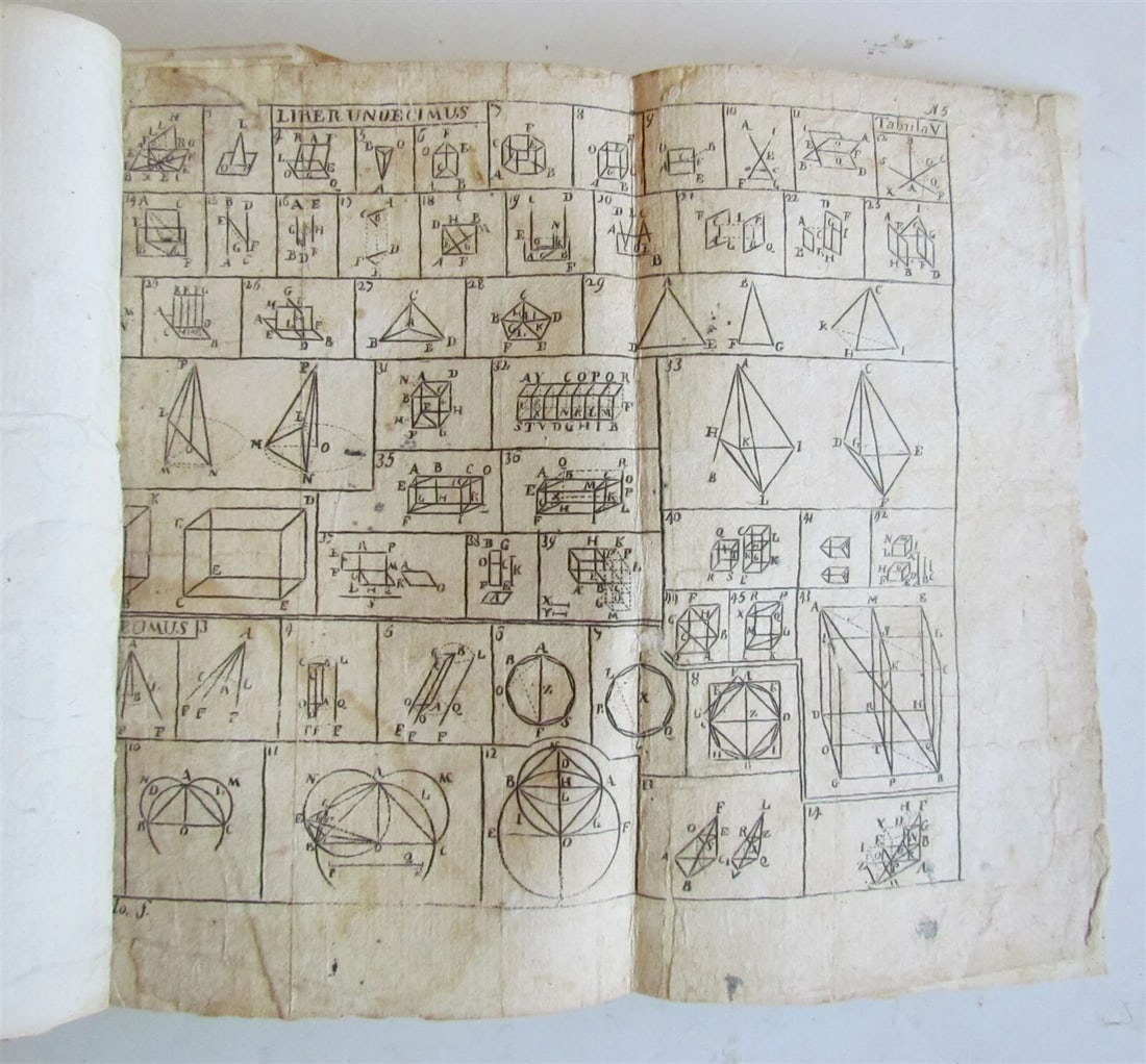 1744 MATHEMATICS EUCLID GEOMETRY ARCHIMEDE THEOREMATA antique ILLUSTRATED vellum - 4