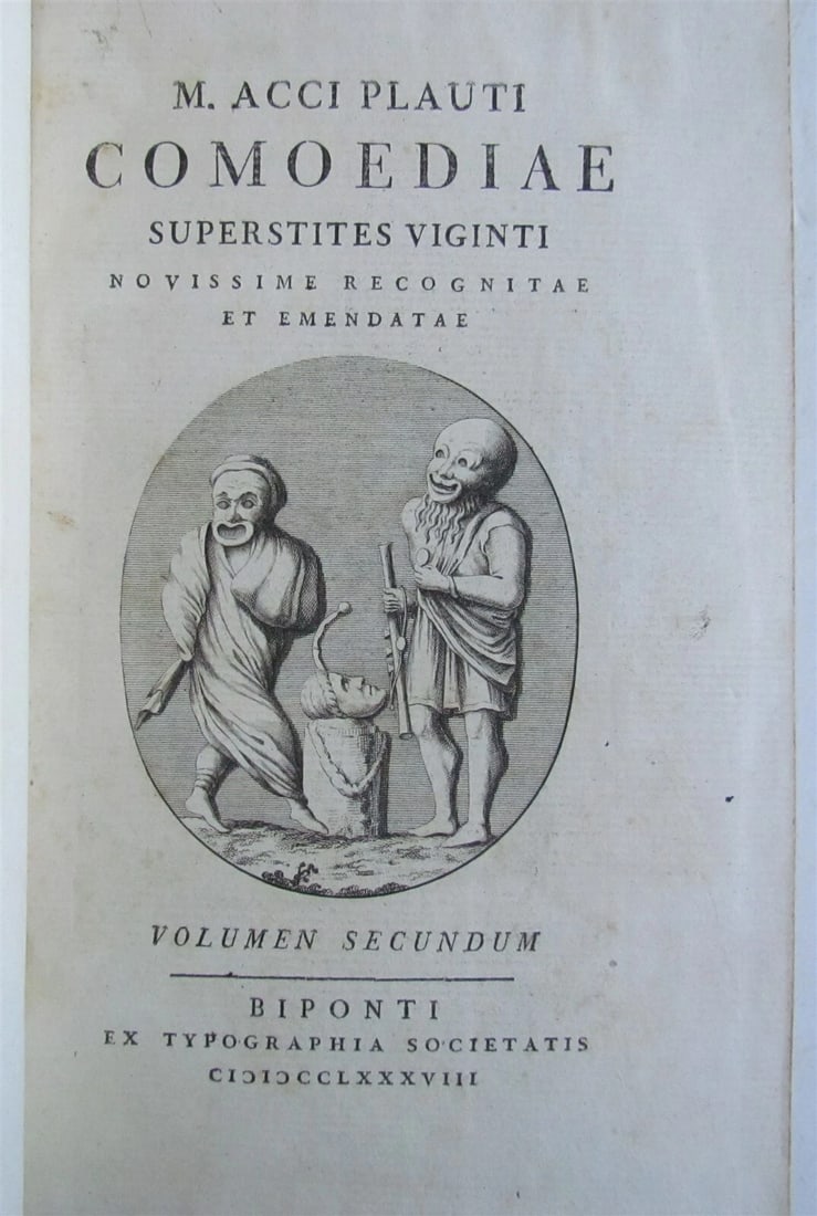 1788 M. Accii Plauti COMOEDIAE 3 VOLUMES AUTORES CLASSICI SERIES ANTIQUE - 7
