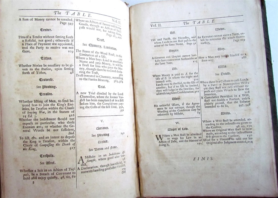 1726 LAW BOOK Reports of Sir Peyton Ventris ANTIQUE FOLIO in ENGLISH - 8
