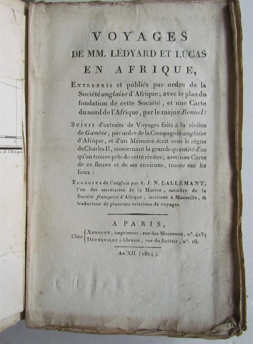 1804 TRAVELS of Ledyard & Lucas in Africa antique w/ MAPS Voyages de MM. Lédyard - 9