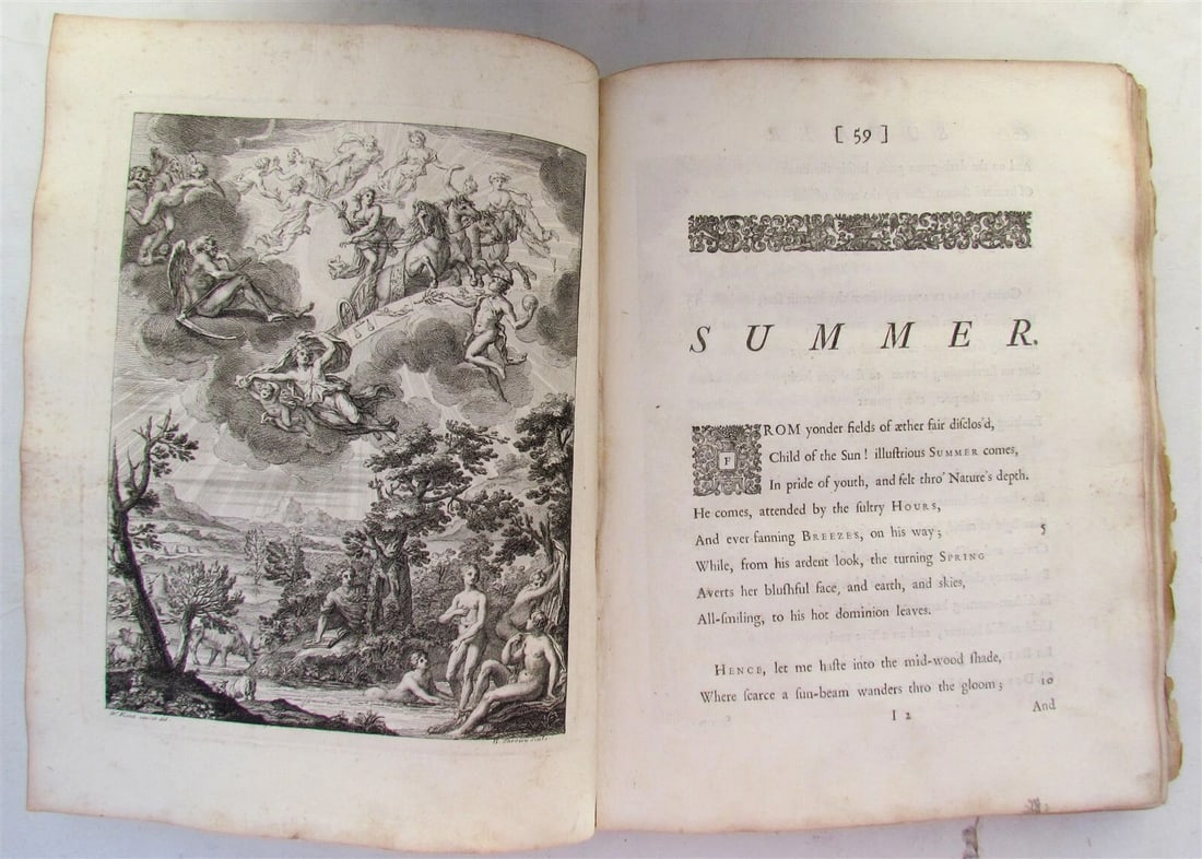 1730 POETRY in ENGLISH THE SEASONS by JAMES THOMPSON antique 1st EDITION - 5