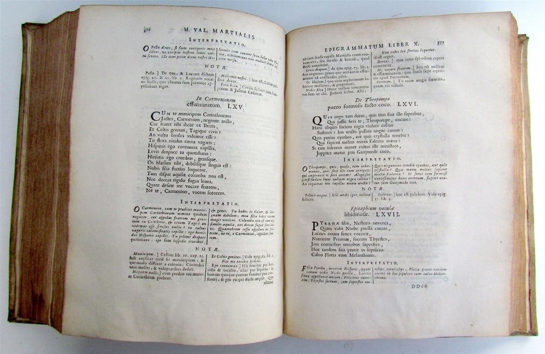 1680 EPIGRAMMATUM by Valerii Martialis VELLUM BINDING antique - 6