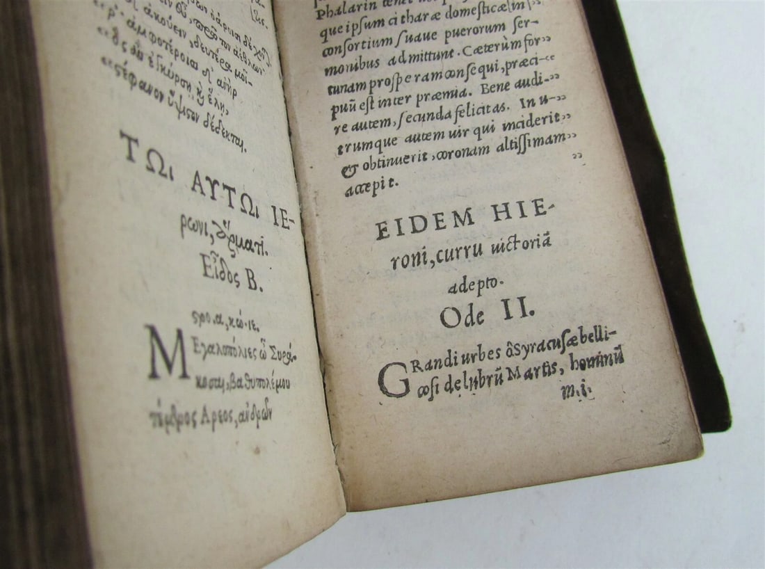 1566 PINDARI OLYMPIA vellum bound ANTIQUE Pindarus GREEK & LATIN Poetry - 10